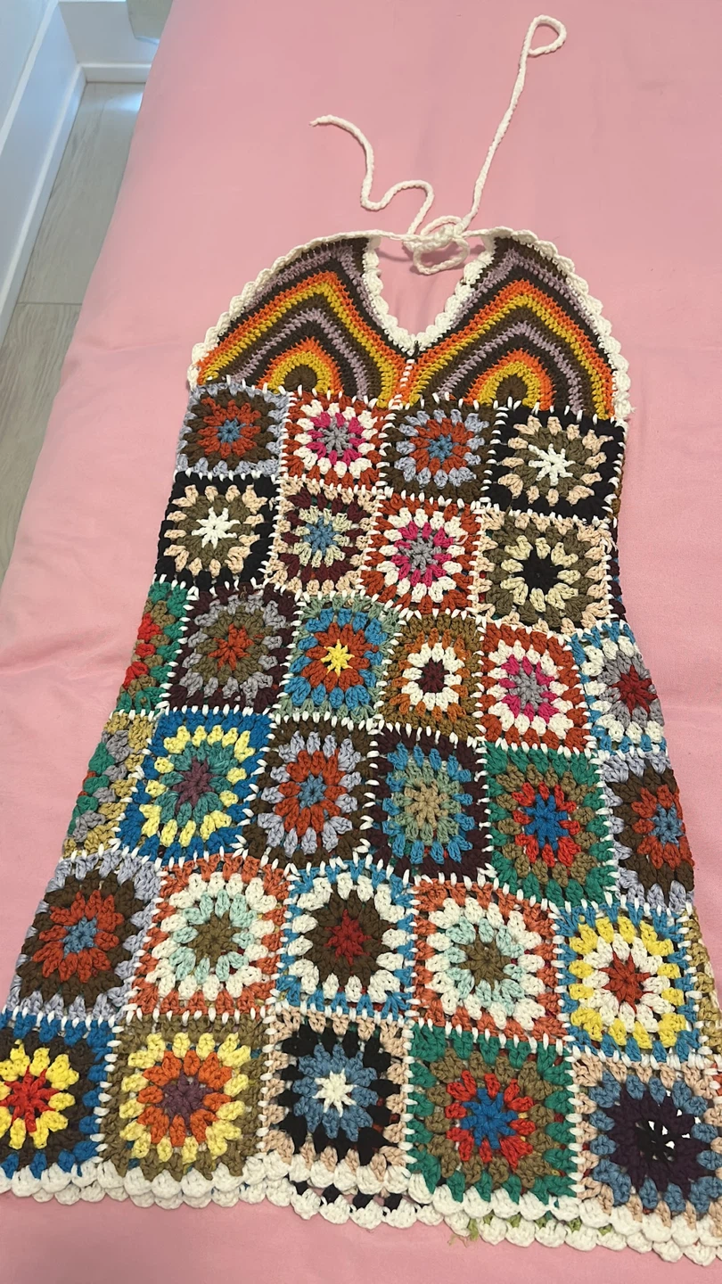Patchwork Crochet Knitted Dress - photo 3