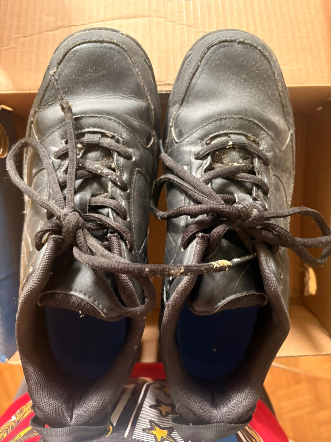 Black Leather Lace-Up Shoes size 7