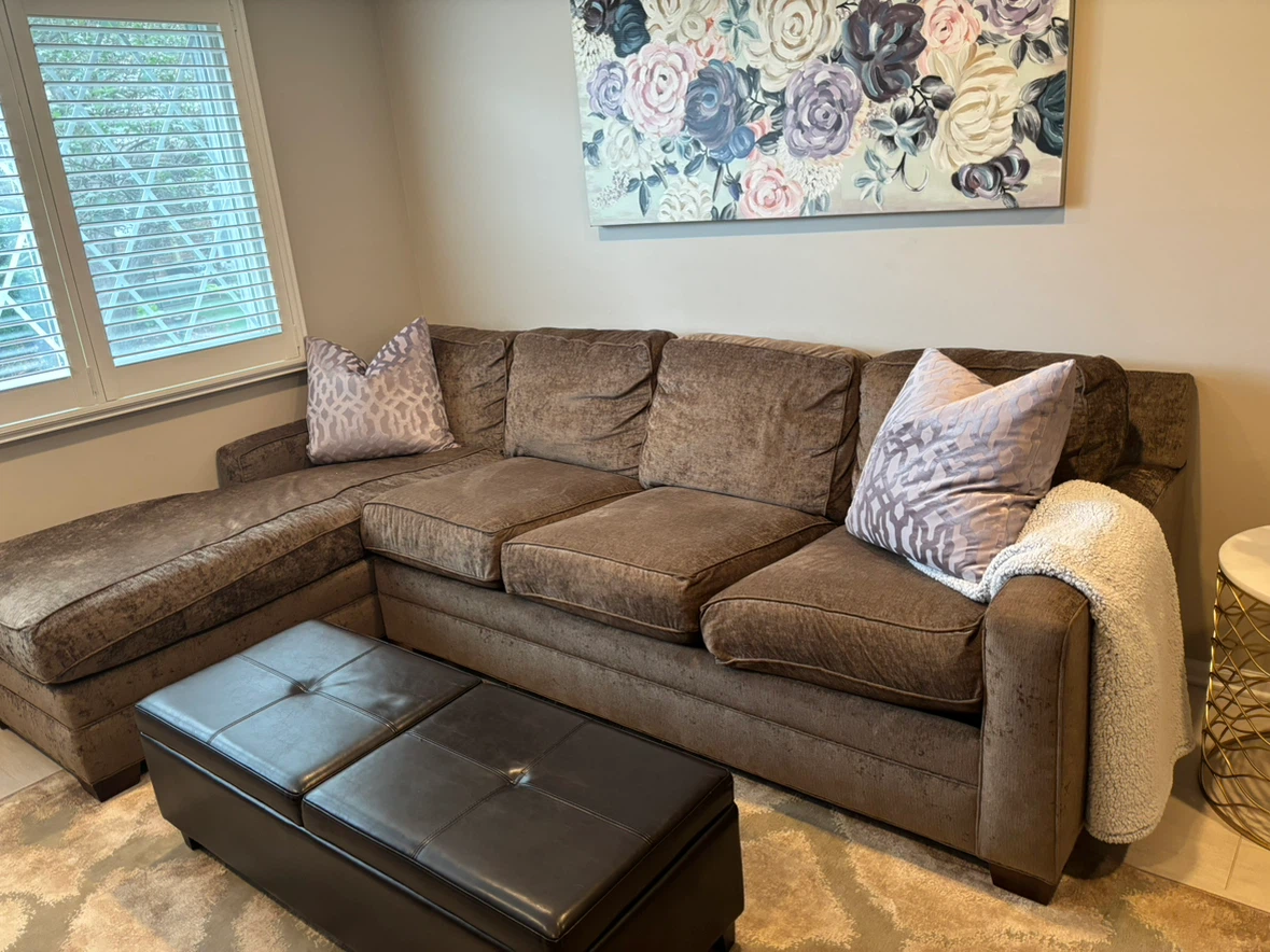 Walter E. Smithe Brown Sectional Sofa with Chaise - photo 2