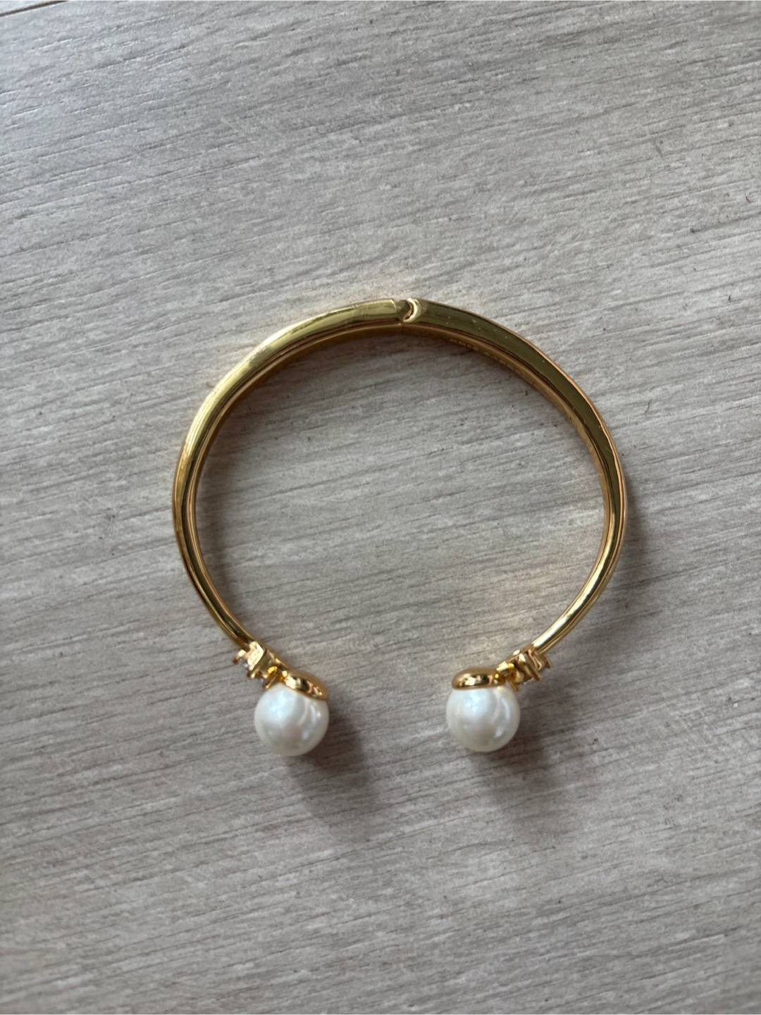 Kate Spade Pearls Of Wisdom Open Hinged Bangle Cream Multi - photo 2