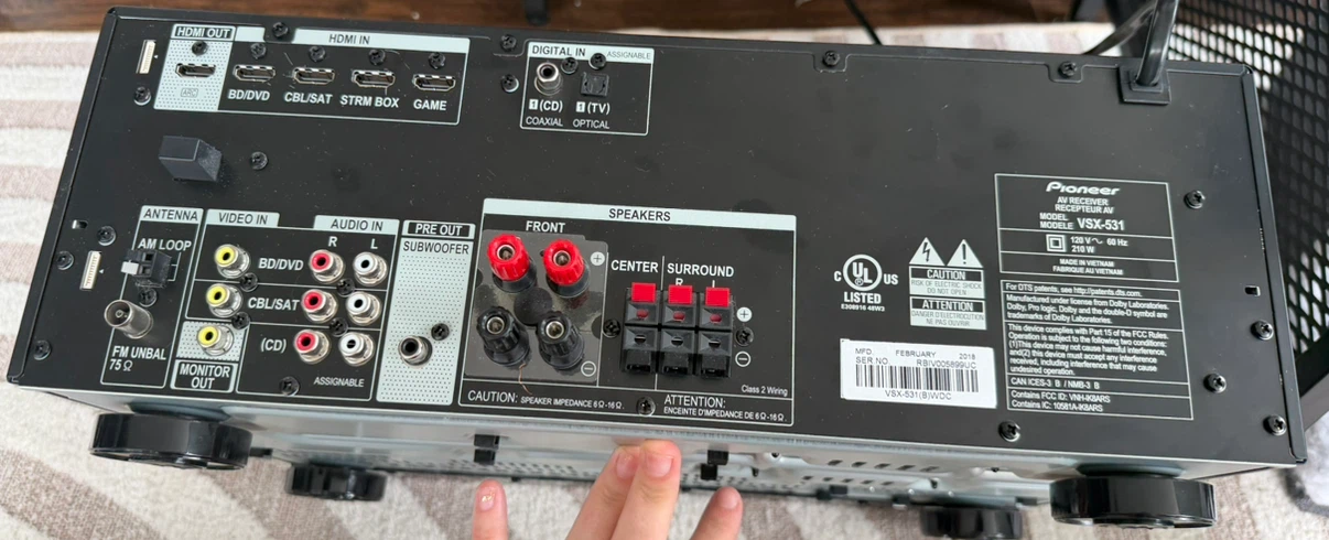 Pioneer VSX-531 AV Receiver-Perfect Condition with Remote - photo 2