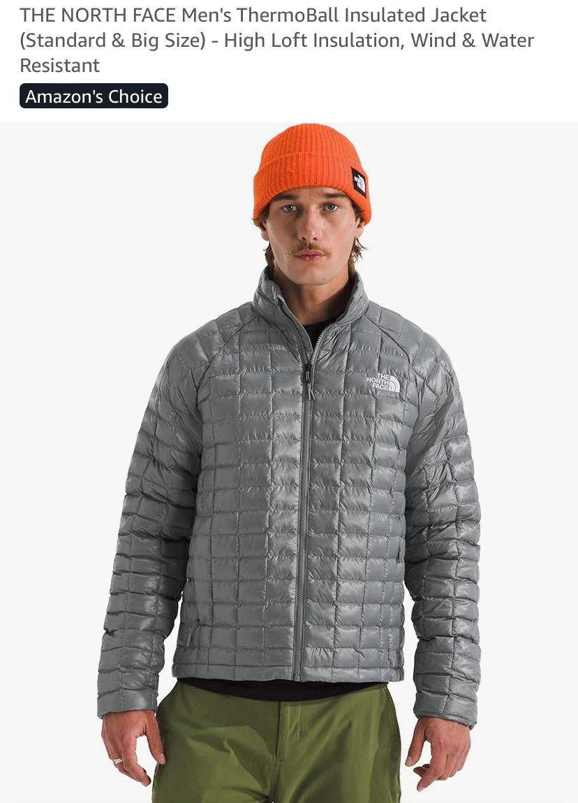 New North Face Men's ThermoBall Insulated Jacket Medium