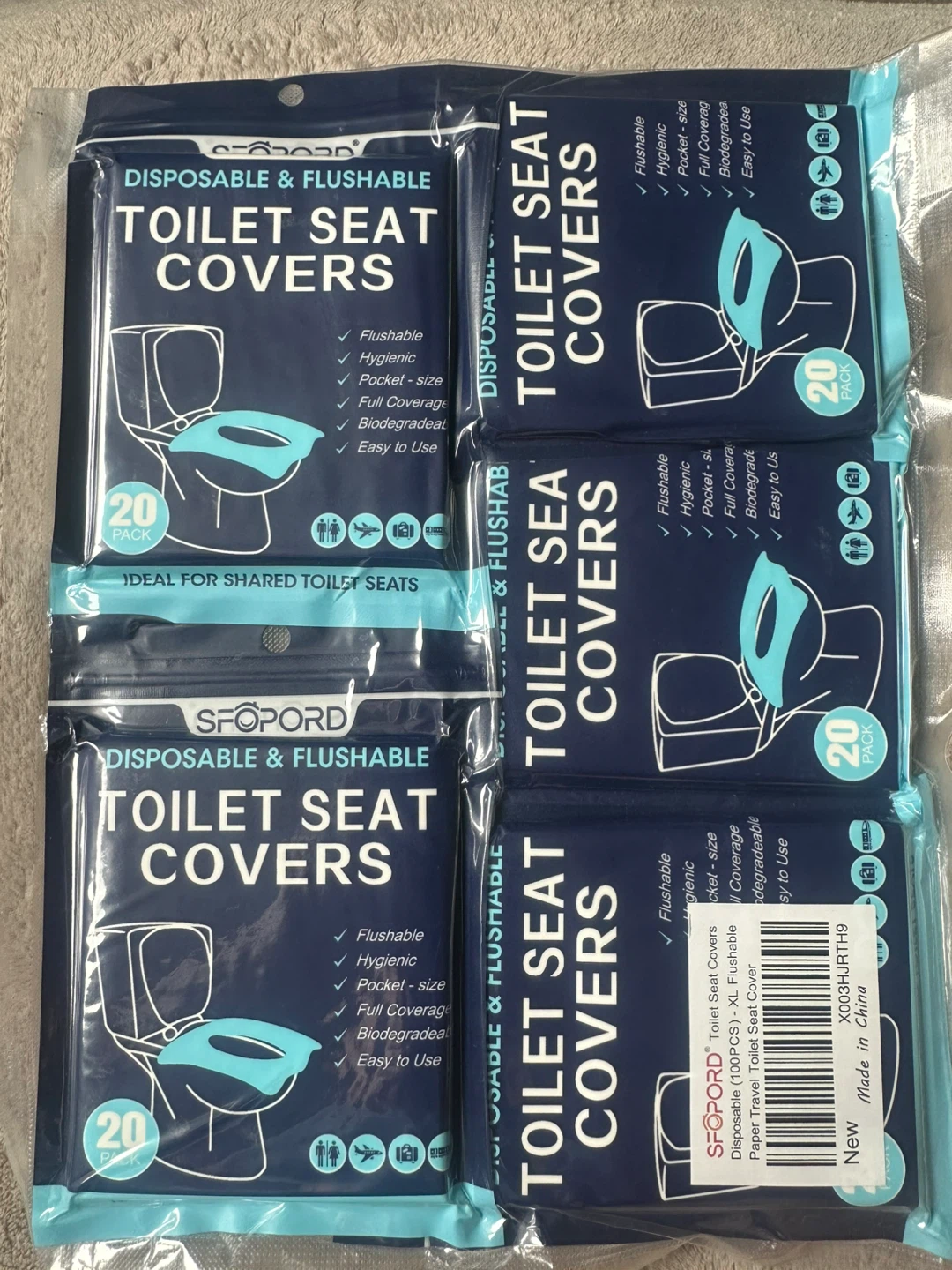 100 Disposable & Flushable Toilet Seat Covers 5x20 pack - photo 2