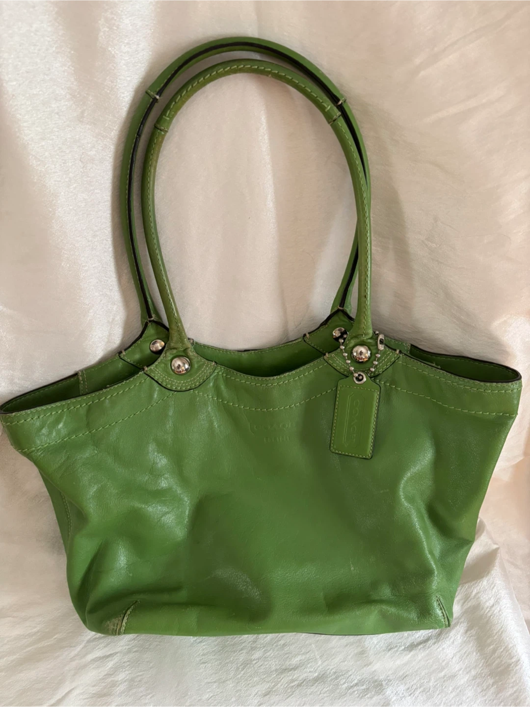 Green Leather Coach Shoulder Bag