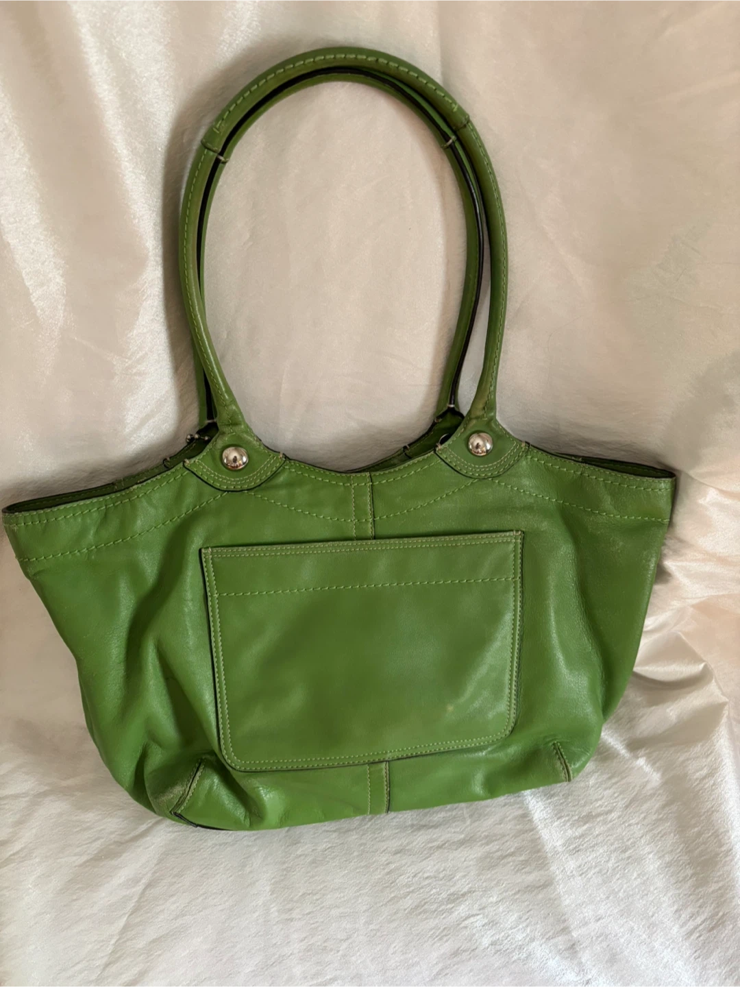 Green Leather Coach Shoulder Bag - photo 2