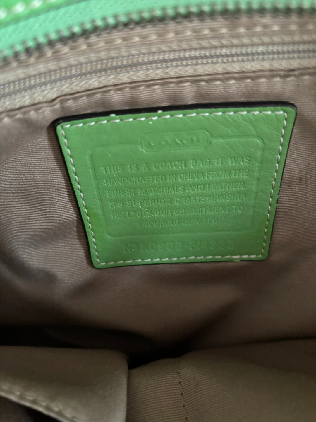 Green Leather Coach Shoulder Bag - photo 4