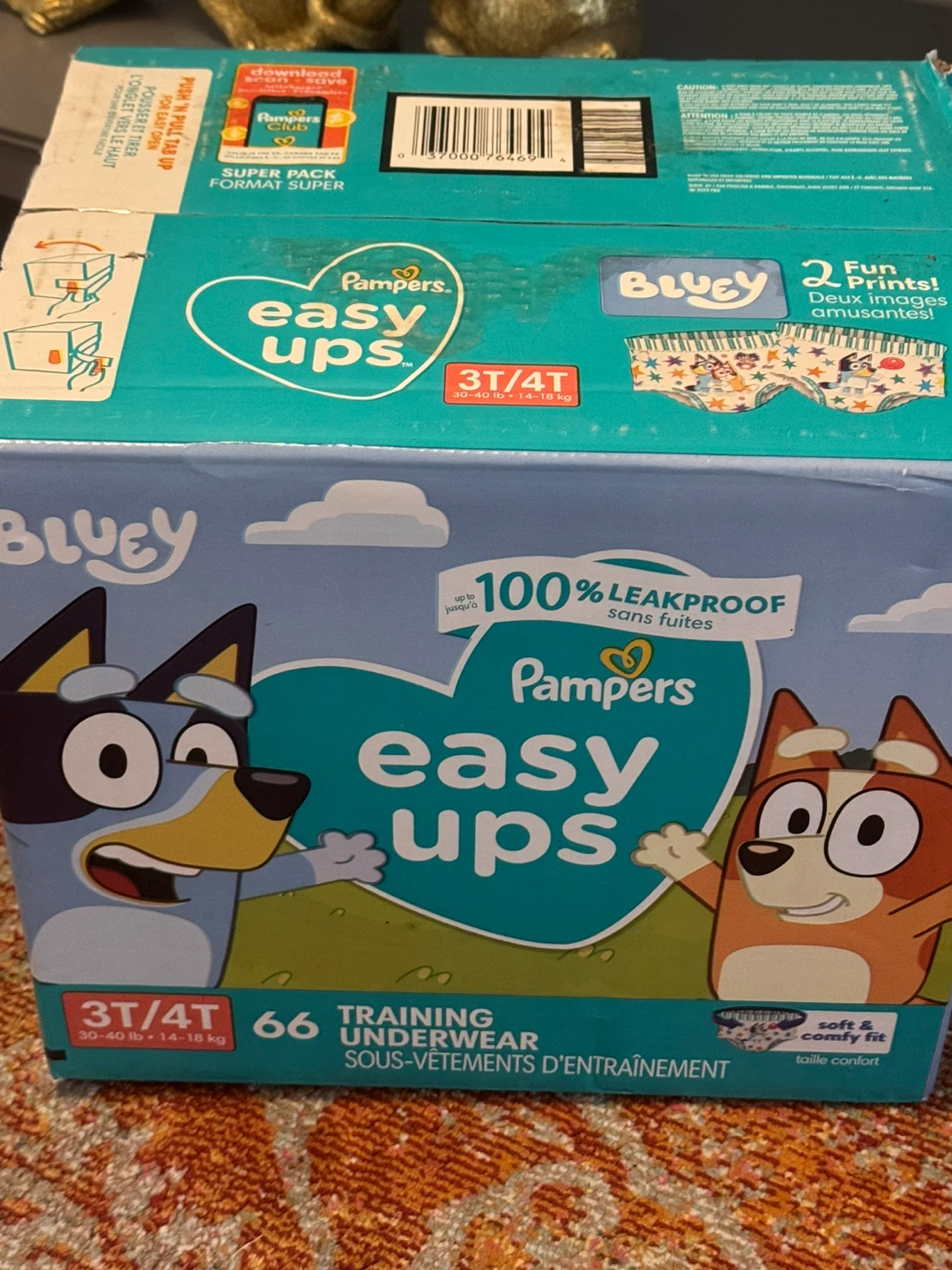 Pampers Easy Ups Training Underwear Bluey 3T/4T 66 Count