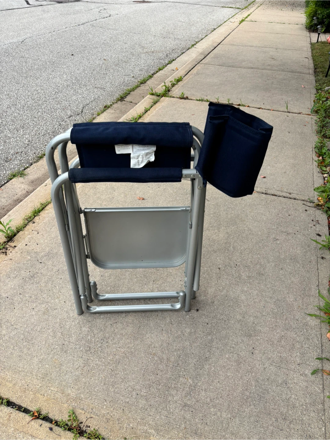 Foldable Navy Blue Director's Chair with Side Table - photo 4