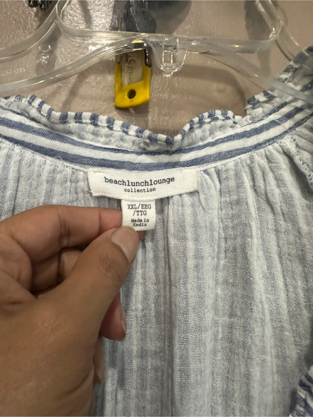 Beach Lunch Lounge Blue Striped Tiered Dress - photo 3