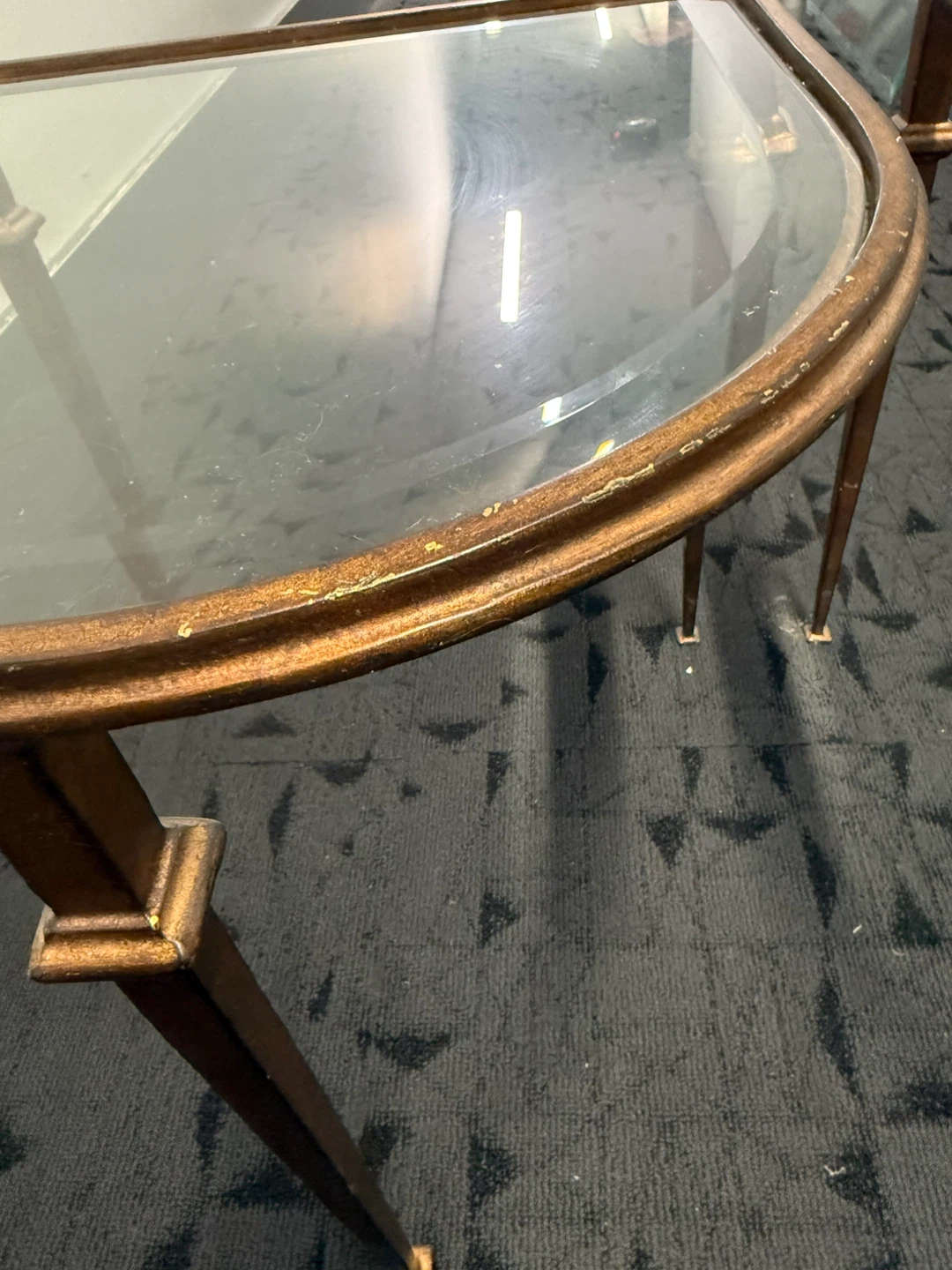 ✨ Vintage Brass & Glass End Tables (Matching Pair) ✨ - photo 5