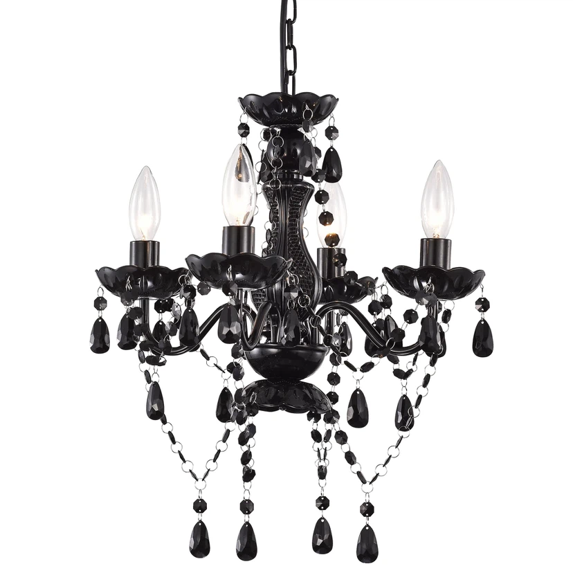 Black Chandelier Small Crystal Lighting Mini Acrylic - photo 2