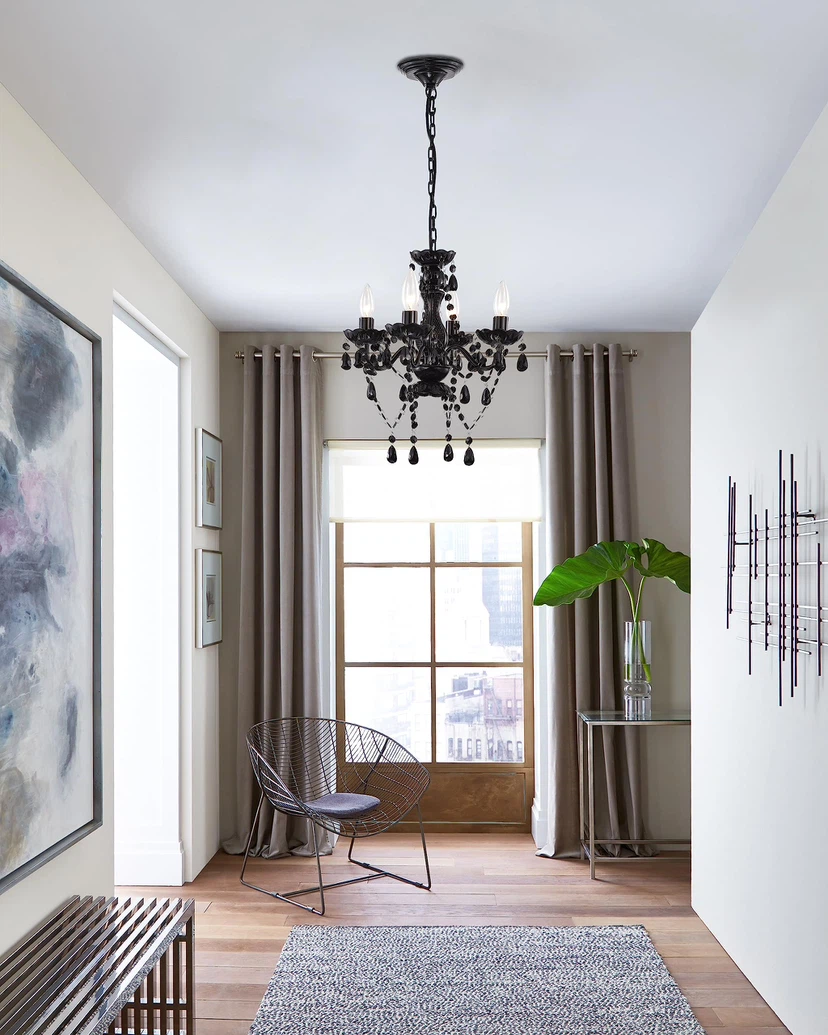 Black Chandelier Small Crystal Lighting Mini Acrylic - photo 3