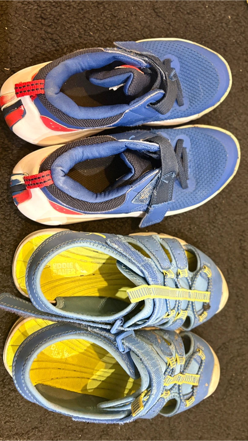 Kids' Blue Runners & Eddie Bauer Sandals Lot