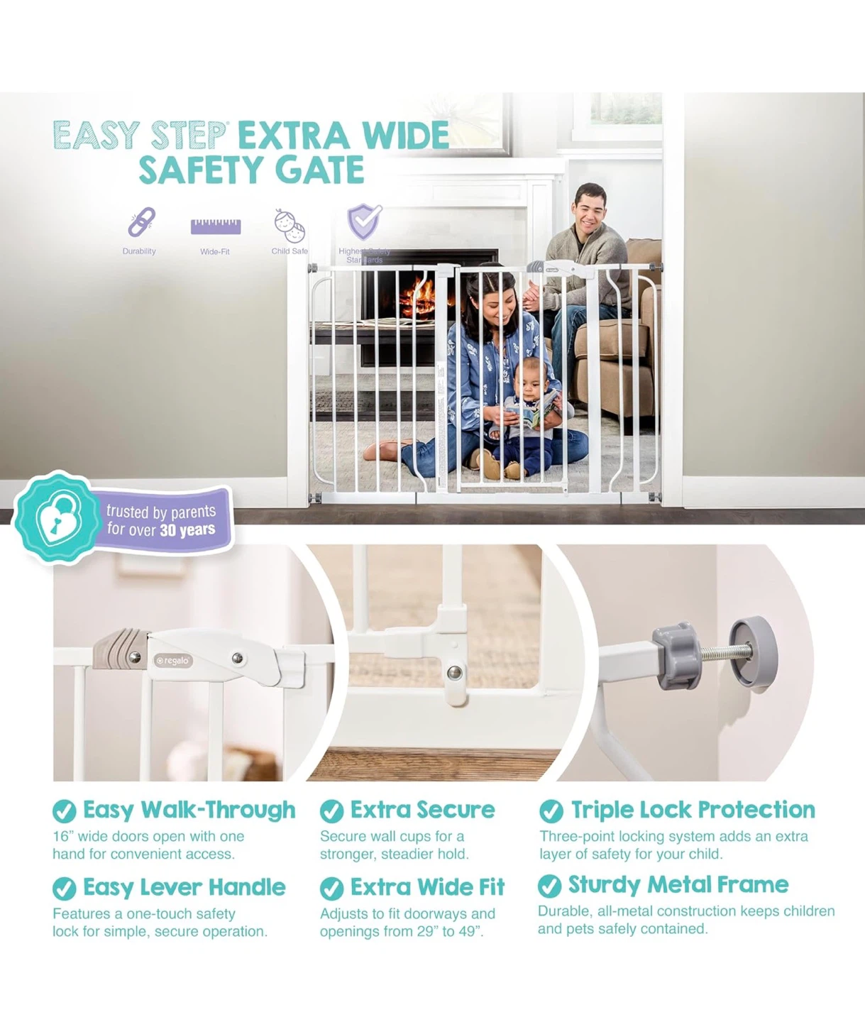 Regalo Easy Step Extra Wide Safety Gate - photo 3