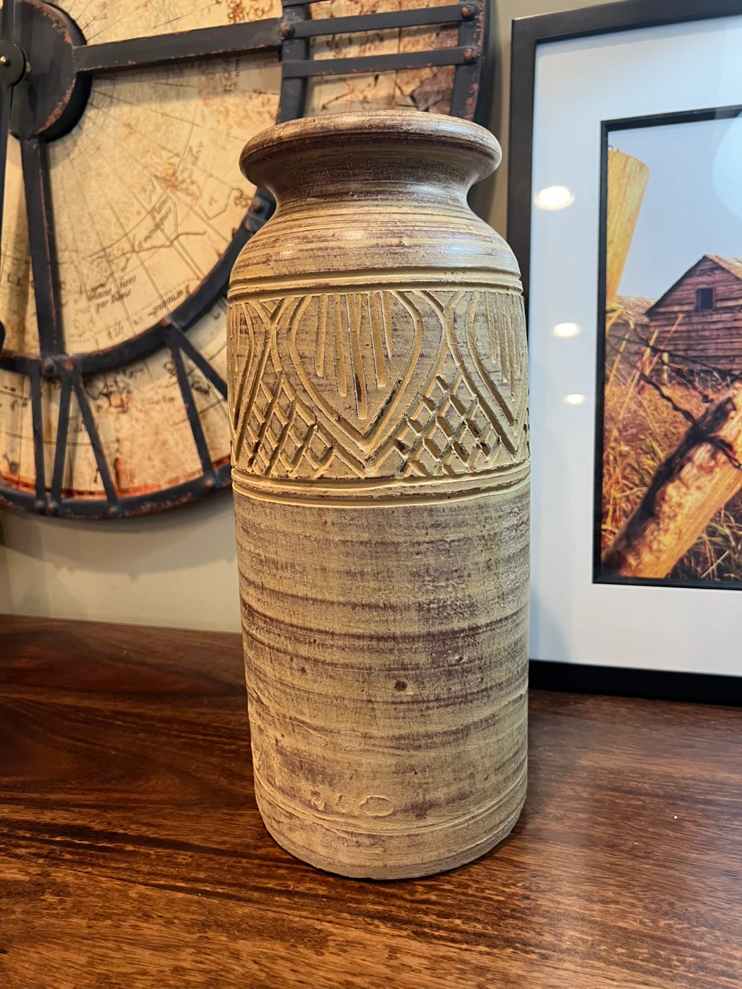 Vintage Style Earthy Terracotta Pottery Vase