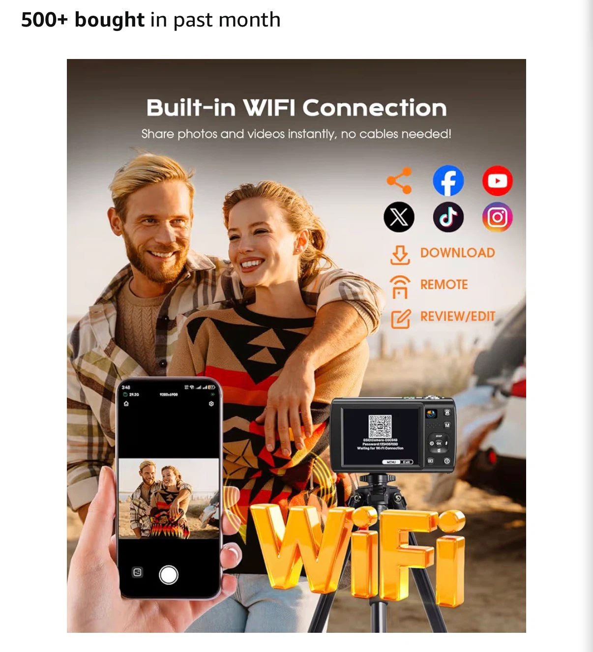 8K Digital Video Camera, 88MP, Wifi, 16x Zoom, Black - photo 5