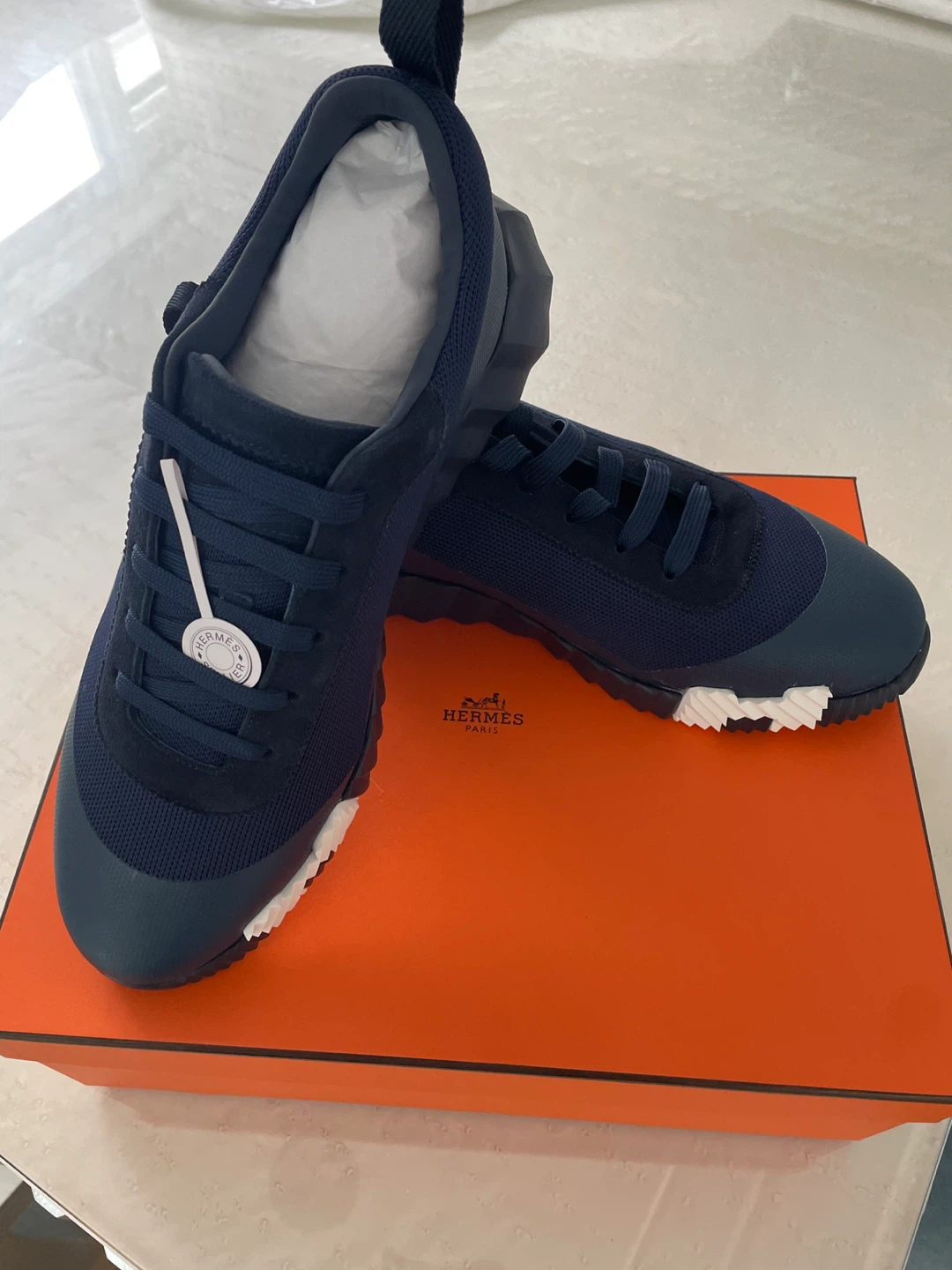 Hermès Navy Blue Sneakers