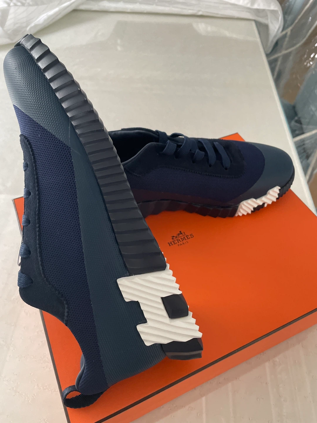 Hermès Navy Blue Sneakers - photo 2