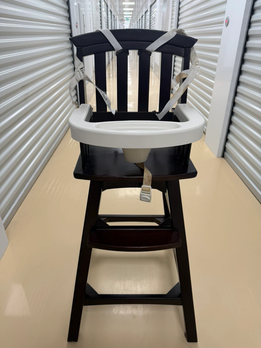 Summer Infant wooden high chair with tray