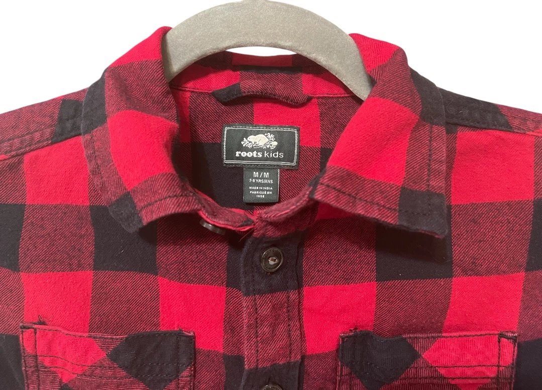Roots Kids Plaid Button-Up Shirt – Size Medium (7–8 Years) - photo 2