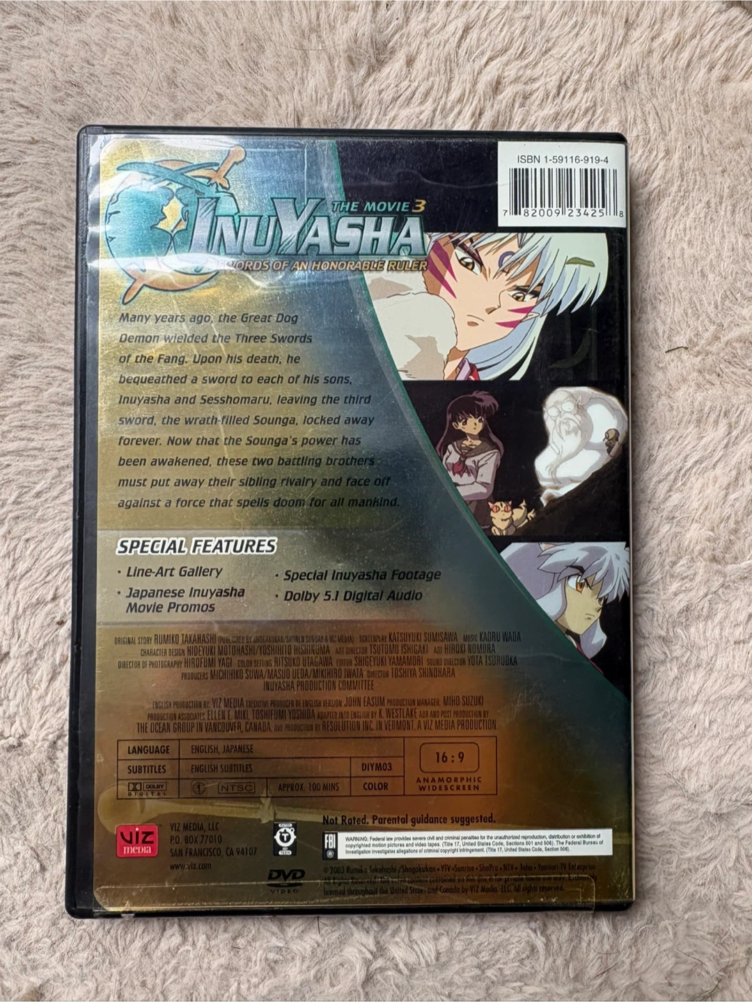 Inuyasha The Movie 3: Swords of an Honorable Ruler DVD - photo 2