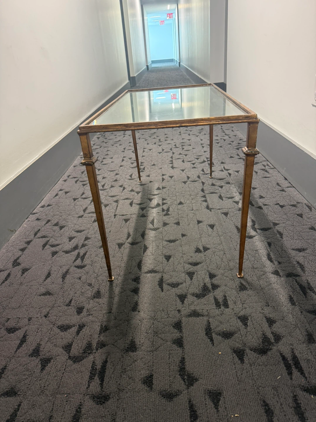 Vintage Glass Top Coffee Table – Metal Frame - photo 2