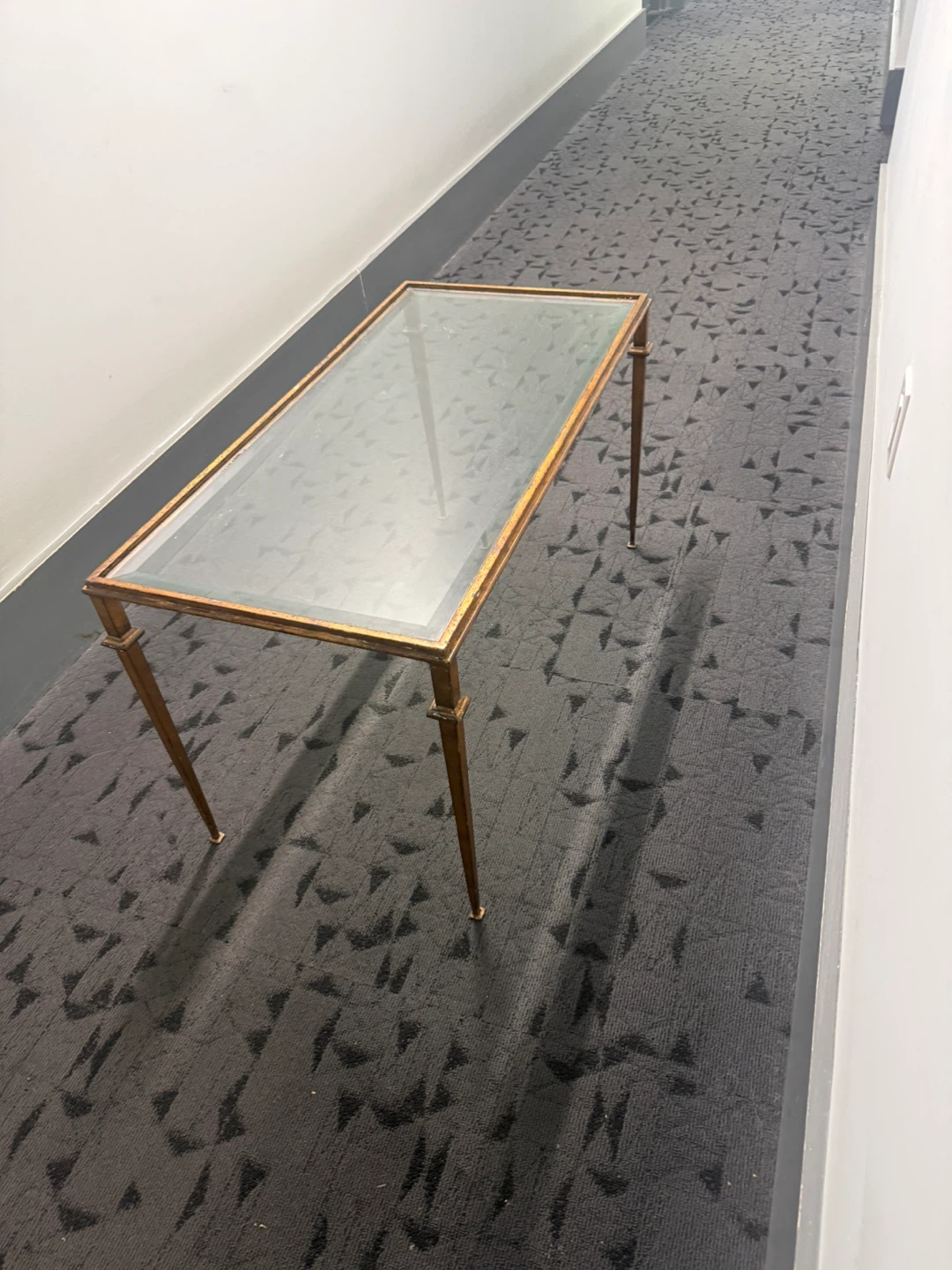 Vintage Glass Top Coffee Table – Metal Frame - photo 5