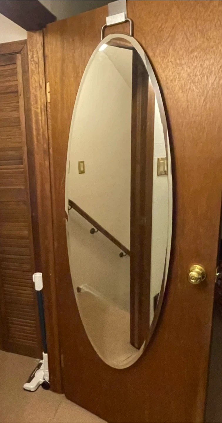 Oval Over-the-Door Mirror with Hook