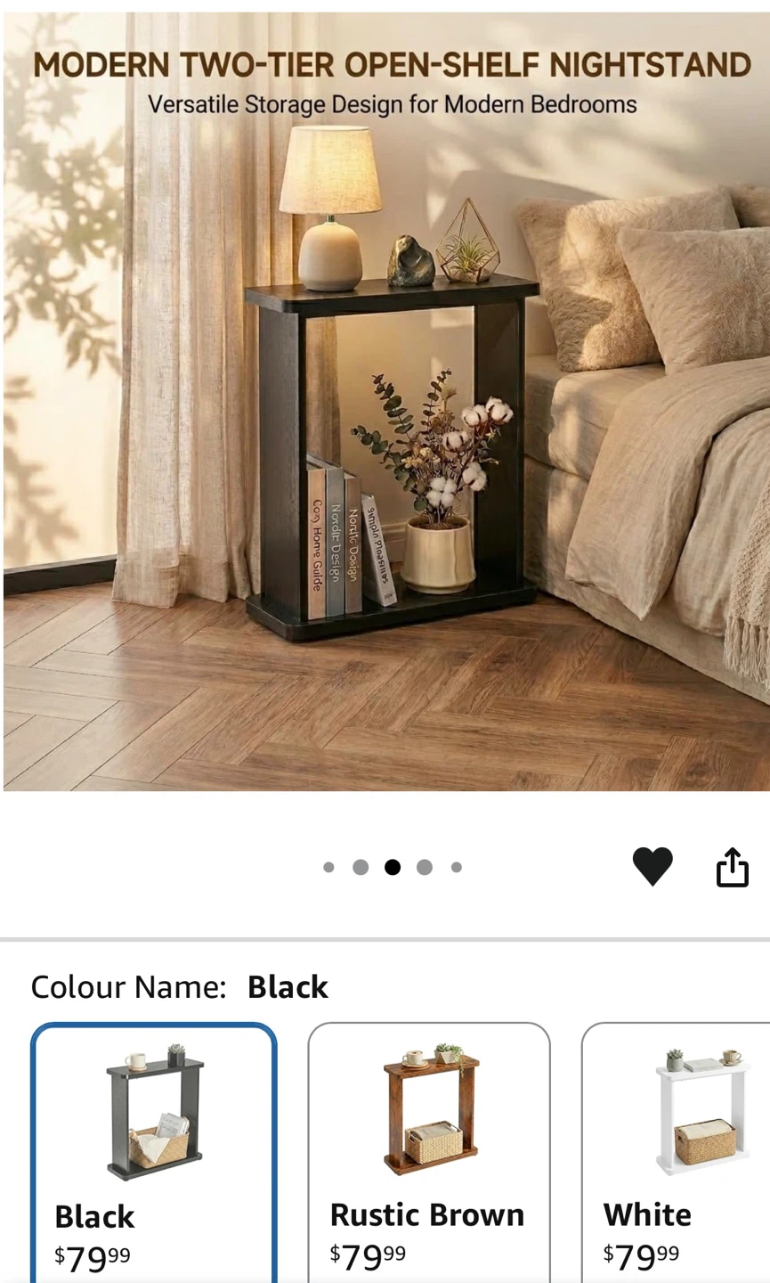 ZEXVIDA Narrow Side Table - Black - photo 4