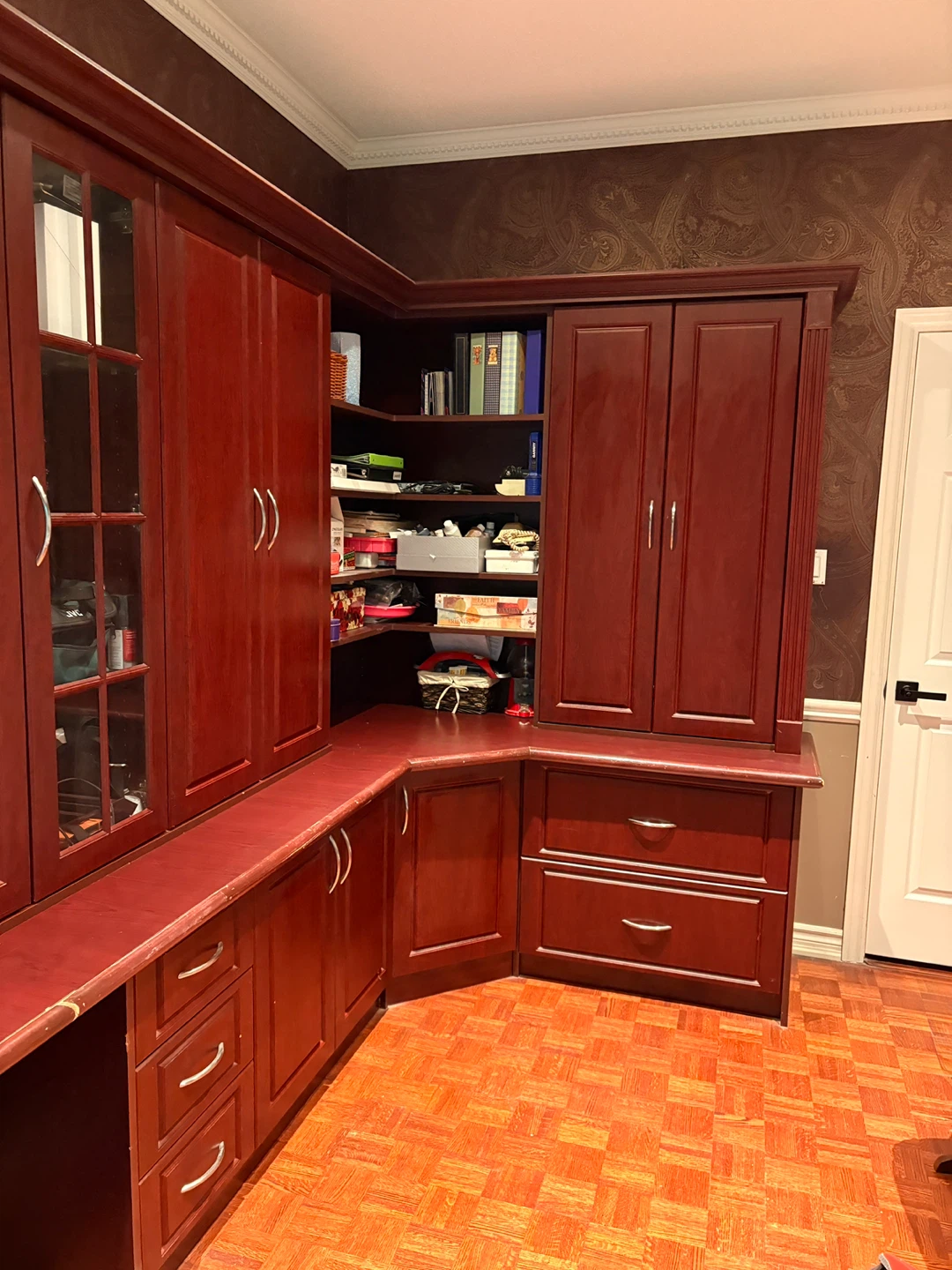 Cherry Wood Office Set with Upper and Lower Storage - photo 2