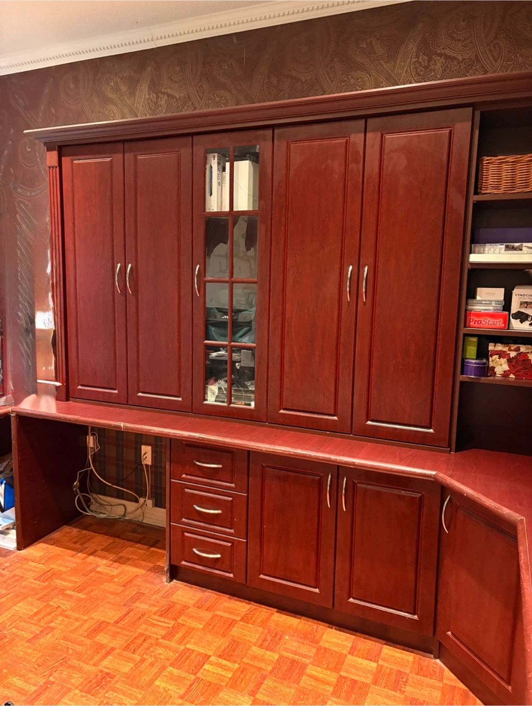 Cherry Wood Office Set with Upper and Lower Storage - photo 3