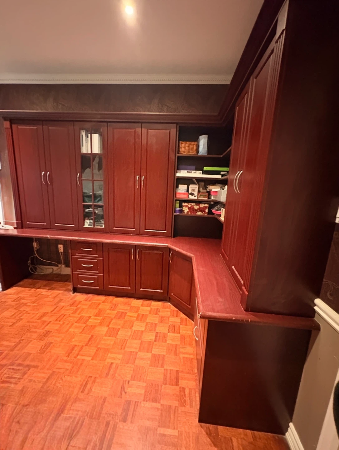 Cherry Wood Office Set with Upper and Lower Storage - photo 4