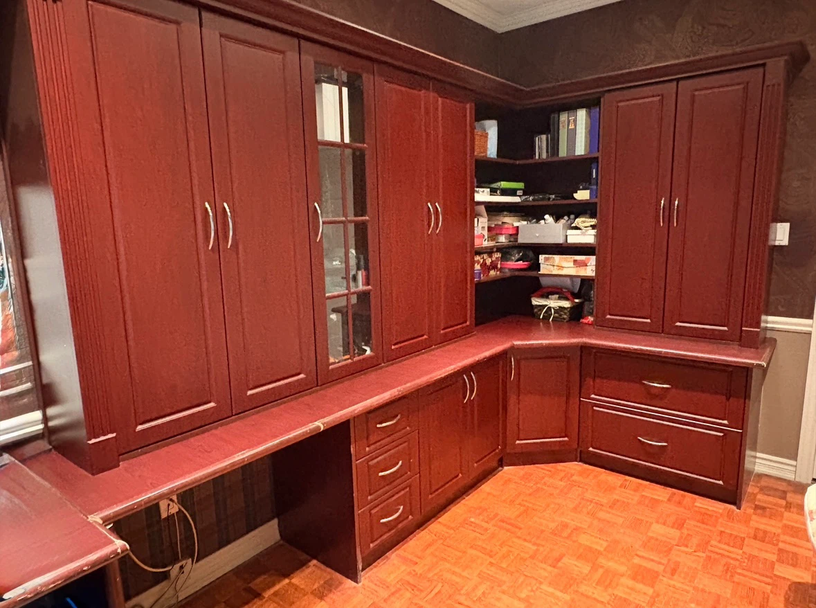 Cherry Wood Office Set with Upper and Lower Storage - photo 5