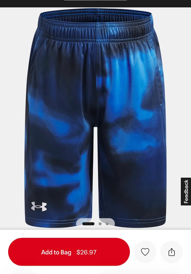 Under Armour Boys Athletic Shorts size YLG