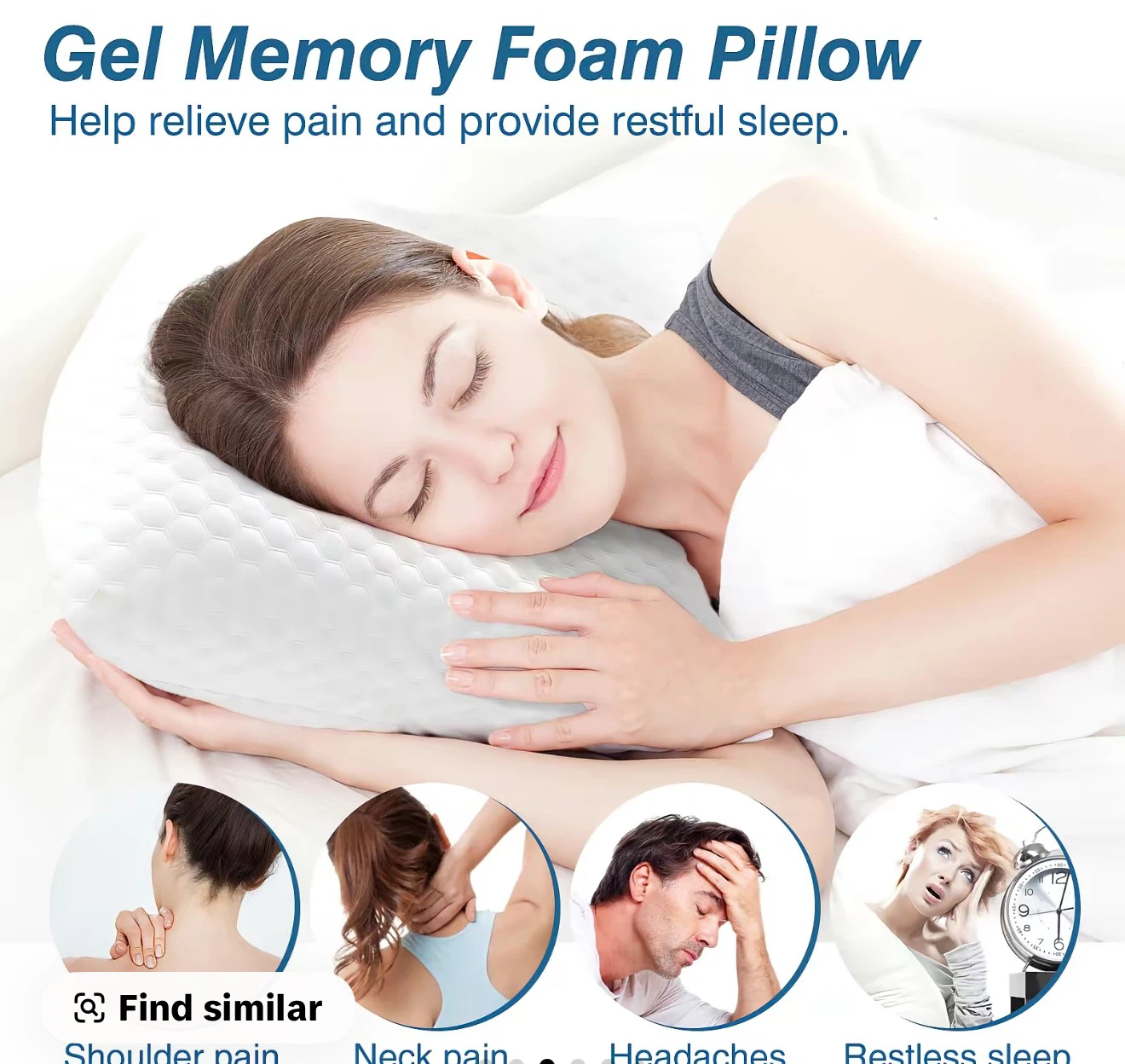 Memory Foam Pillows for Sleeping, Bed Pillow - photo 3