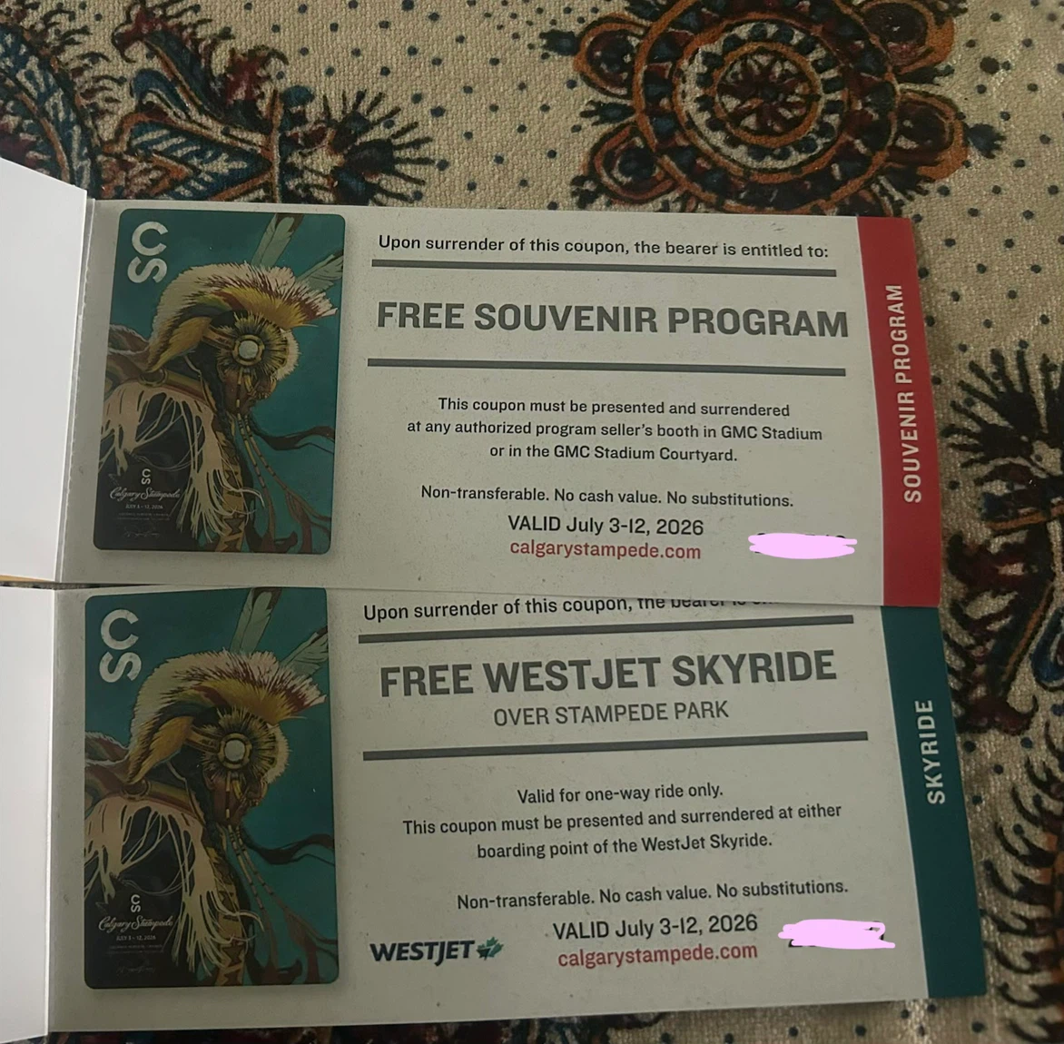 Stampede program tickets
