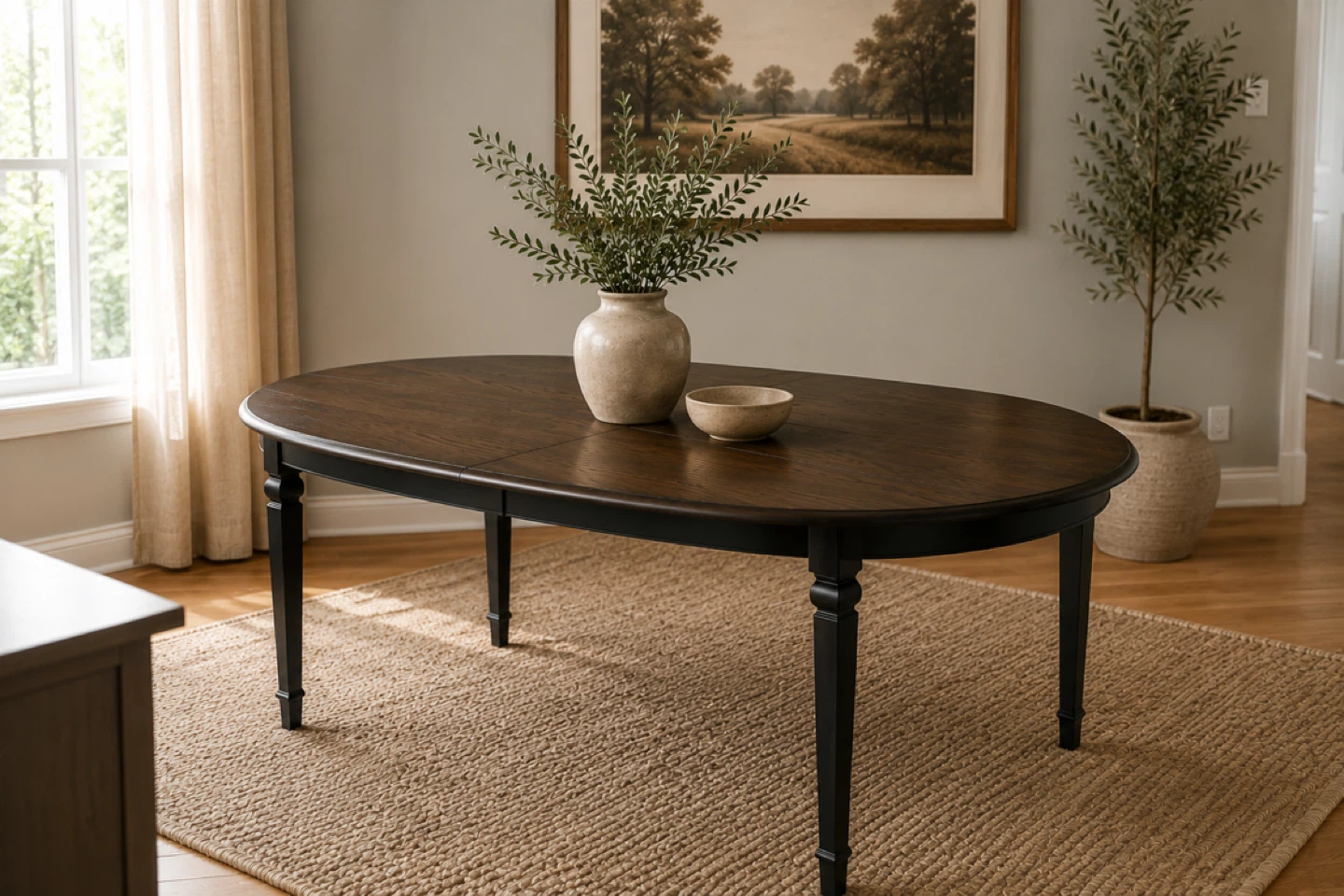 ✨ Solid Wood Gibbard Oval Dining Set | Table & 4 Pier 1 Chairs - photo 4