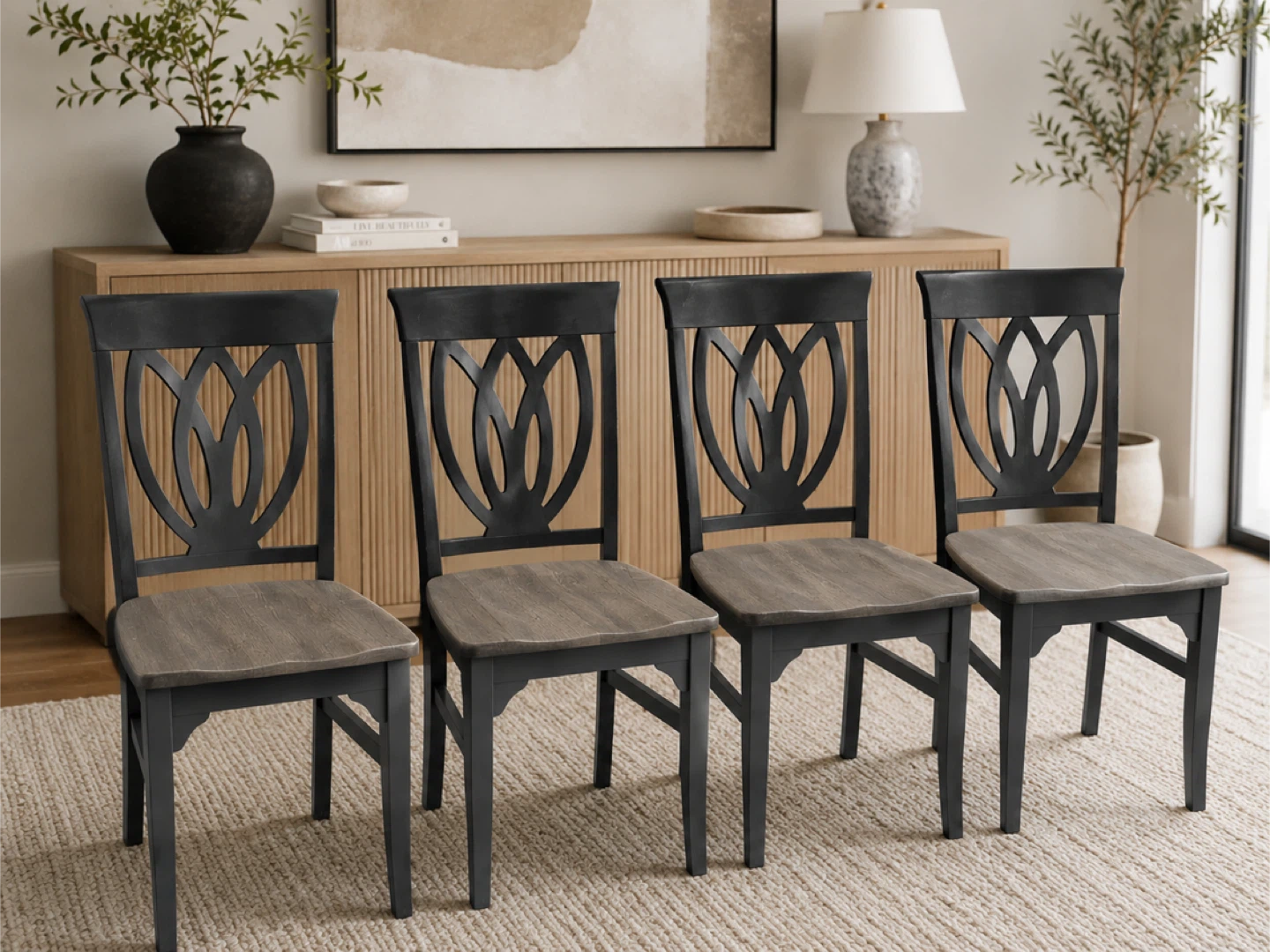 ✨ Solid Wood Gibbard Oval Dining Set | Table & 4 Pier 1 Chairs - photo 2