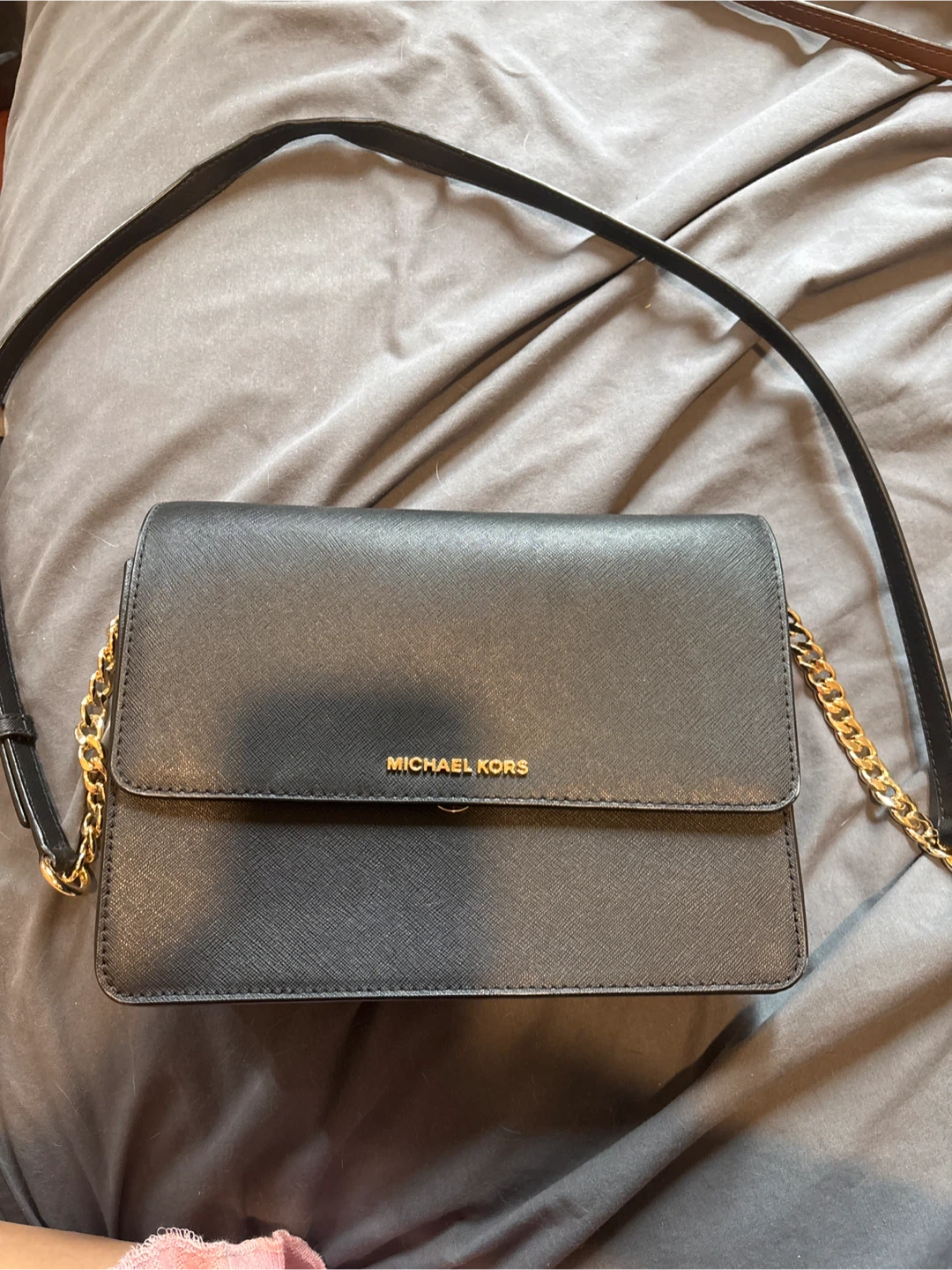 Michael Kors Black Leather Crossbody Bag