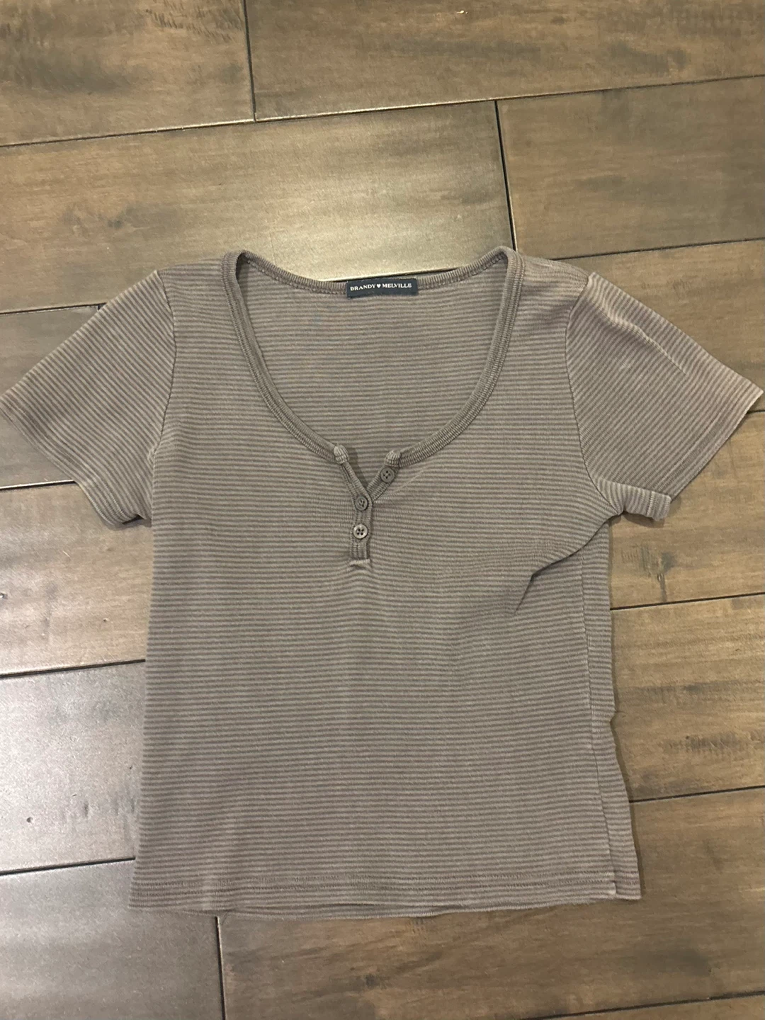 Brandy Melville Striped Henley Top