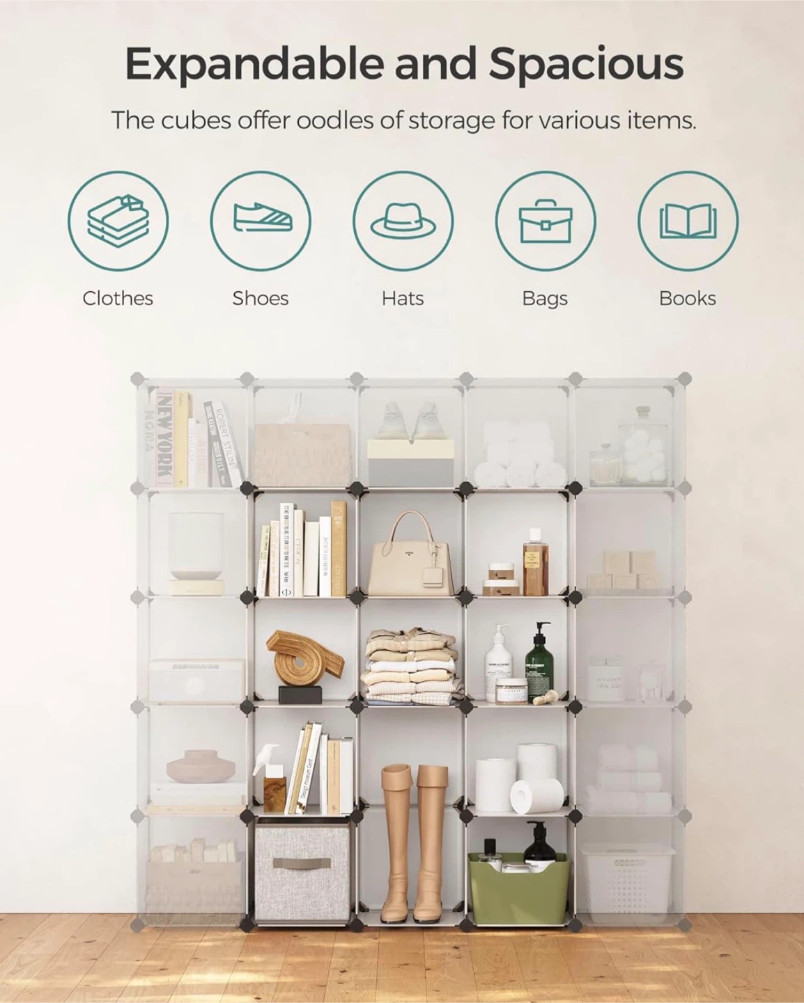 White Plastic Cube Storage Organizer