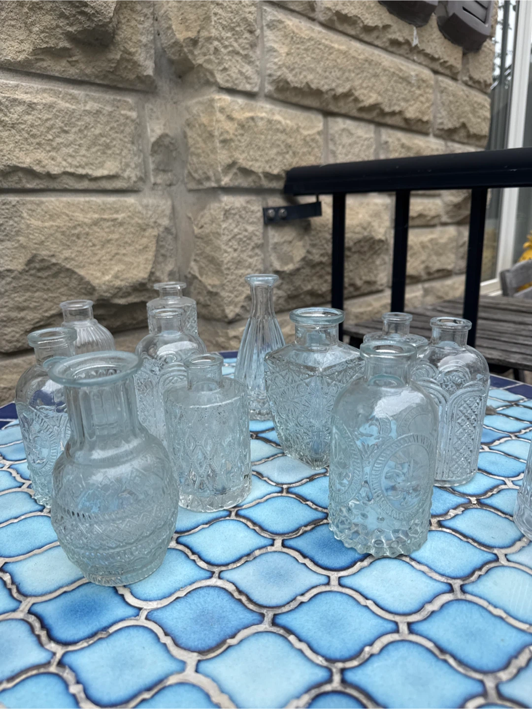 Assortment of small glass vases
