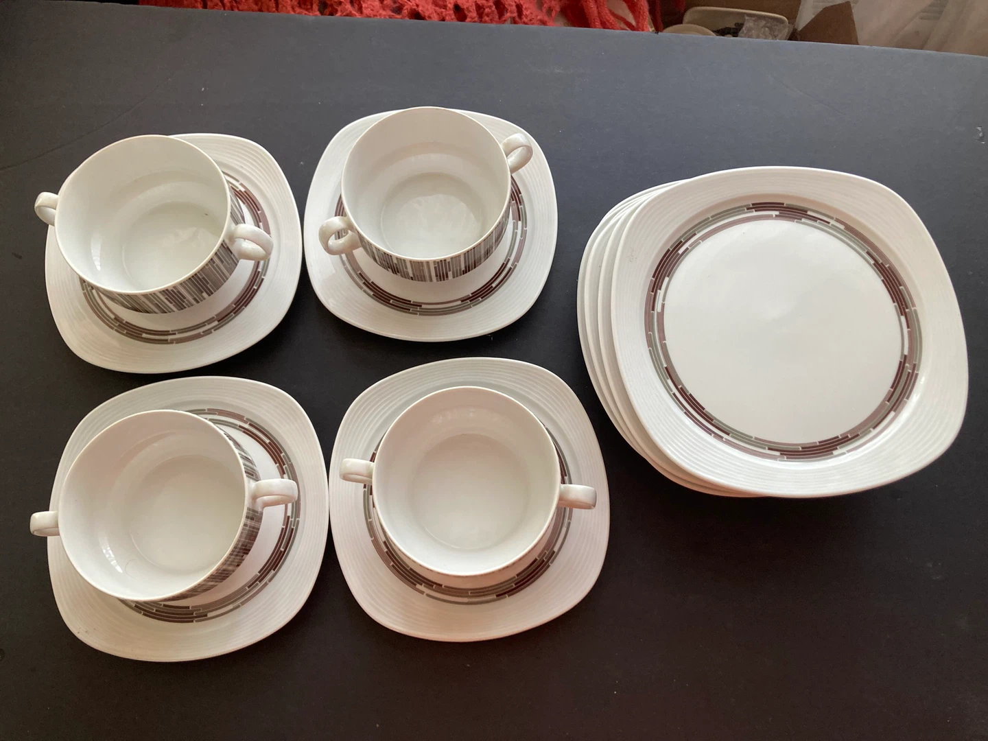 Set Soup Bowls with Saucers and plates. Arzberg