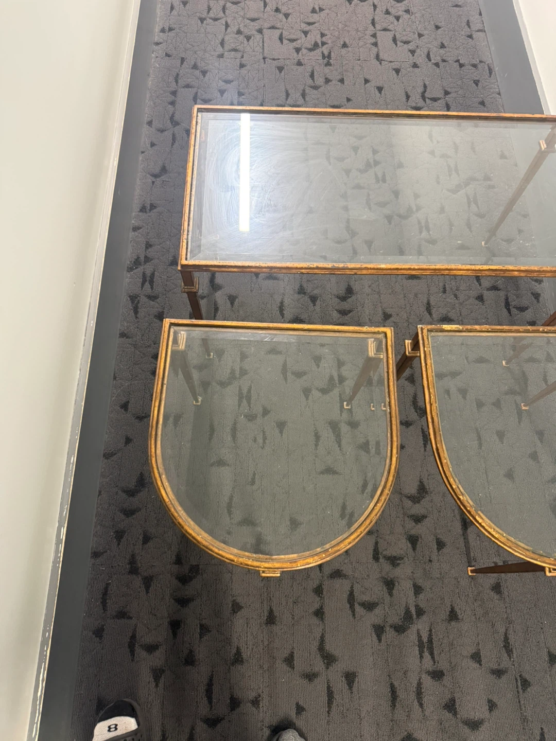 Vintage 3-Piece Glass Coffee Table & End Table Set - photo 2
