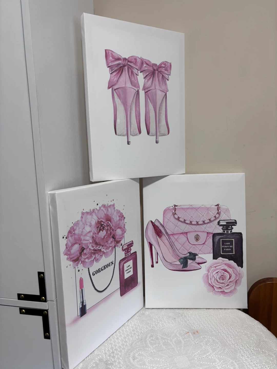 Set of 3 Pink Fashion Canvas Prints - photo 2