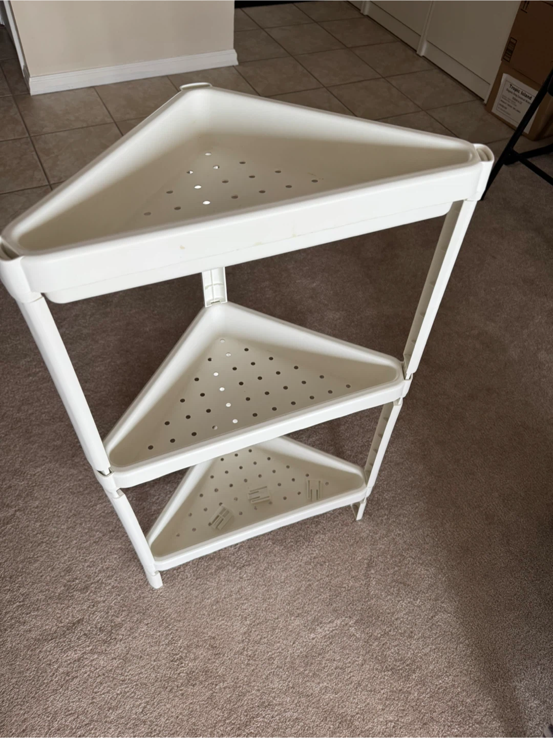 IKEA VESKEN white 3-tier corner shelf - photo 2