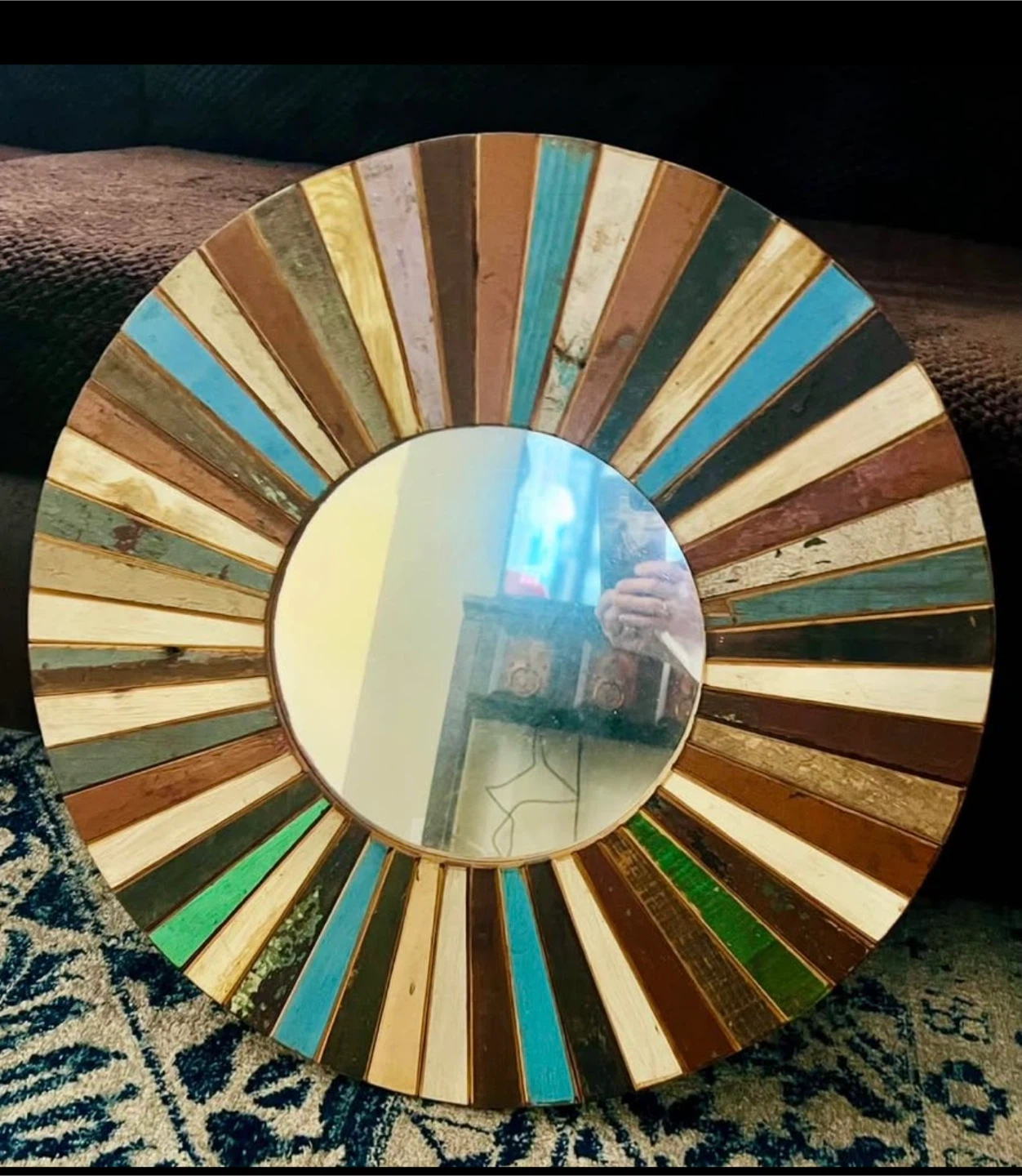Rustic Sunburst Wall Mirror