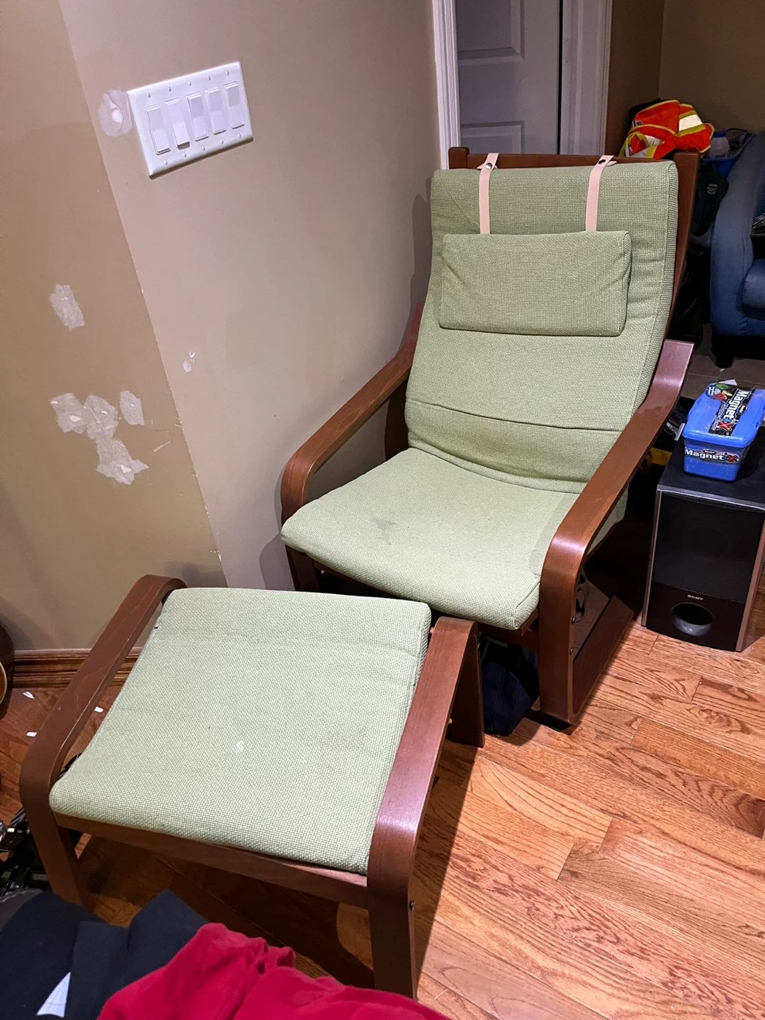 IKEA POÄNG Armchair with Matching Footstool