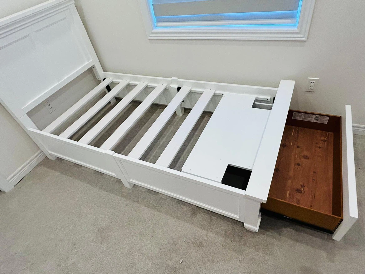 Twin Bed Frame with Storage Drawer + Bamboo Mattress - photo 3