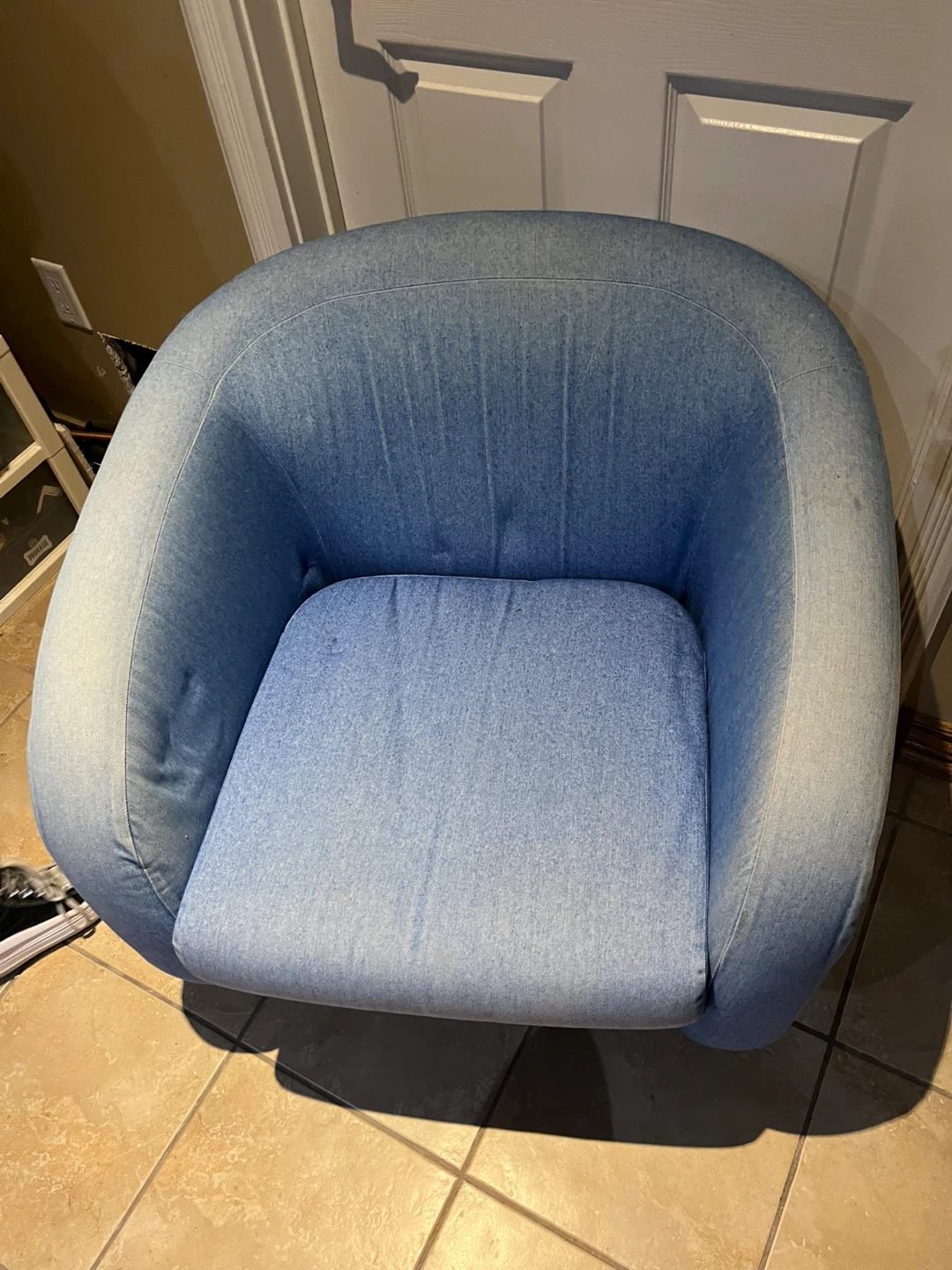 Modern Blue Denim Armchair - photo 2